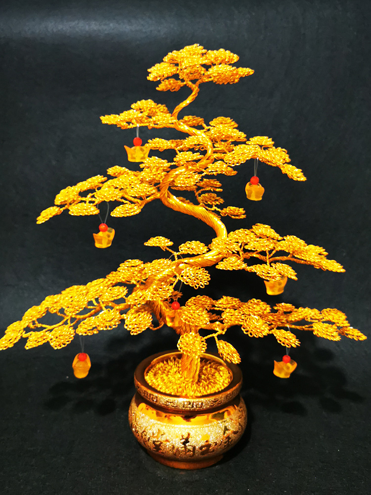 鋁線純手工藝品 招財(cái)桌面擺件，打造客廳開業(yè)裝飾新風(fēng)尚